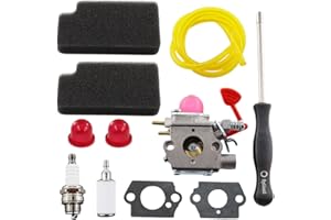 MCHNIC Carburateur avec filtre à air, tournevis, bougie d'allumage pour Walbro WT-875 Poulan BVM200C BVM200VS P200C GBV325 P325 Craftsman 545081855 358794650