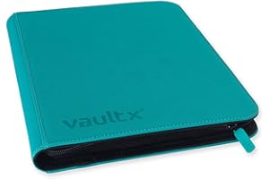 Vault X 9-Taschen-Trading-Kartenordner mit Reißverschluss, 360 Karten, Premium Exo-Tec-Albummaterial, 20 seitlich ladbare Seiten, Sammelordner für Sammelkartenspiele, Sportkarten, TCG (Blaugrün)