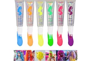 ‎ROSEFLOWER RoseFlower Haarkreide Set, 6 Farben Temporäre Haarkreide, Auswaschbarer Haarfärbestift, Sofortige Haarkreidefarbe, Hair Chalk Fasching Haarfarbe Für Weihnachten Party