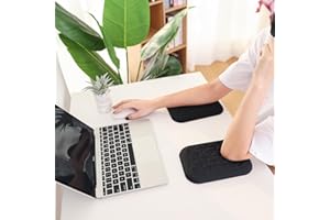 LargeLeaf Repose-poignet et coudière ergonomique pour bureau avec mousse à mémoire de forme et base antidérapante, soulage les douleurs au coude (20 * 14cm, noir, 2)