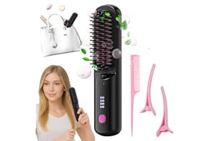 VUTLACE Numoya Go Brush Pro Cordless Portable Straightener, Hair Gobrush Pro Rechargeable Straightener Hot Comb Fast Heating for Travel and Everyday Use(Black)