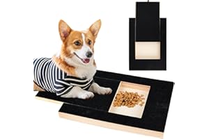 ENCURYNA Deska do drapania dla psów pies z pudełkiem na smakołyki 35 x 25 x 3 cm, bezstresowa deska do zdrapywania paznokci, alternatywa dla szlifierek do pazurów