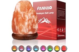 FANHAO USB Himalayan Salt Lamp with 7 Colors Changing, Natural Crystal Salt Light Glow Hand Crafted Night Light for Lighting, Decoration and Gift