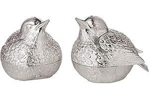 EDZARD salière et poivrière Moineau, Hauteur 6 cm, argentée et résistante à la ternissure