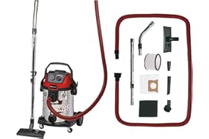 Einhell Aspirador en seco y húmedo TE-VC 2025 SACL (1200 W, clase de polvo L, para polvos con valores MAK >1 mg/m³, 25 L, limpieza de filtros, enchufe de aparatos, incl. varias boquillas y filtros)