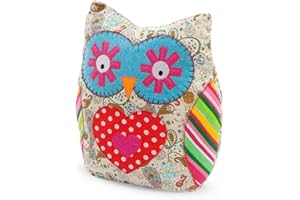 REI REUNION INDUSTRIAL SOCIEDAD LIMITADA Tope de Puerta para Suelo - Diseño de Búho - Retenedor y Sujetapuertas Decorativo - 200 x 120 x 220 mm - Relleno de Arena - Resistente - REI