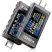Tester USB C 2 En 1 - Mide Voltaje (3.6-32V), Corriente (0-8A), Potencia, Capacidad. Pantalla Color IPS, Compatible Con PD3.0/QC3.0