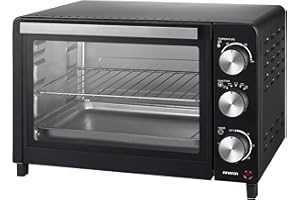 INFINITON ELECTRONICS INFINITON HSM-A18N – Horno sobremesa, Negro, 18L, 1200W, Convección, Doble acristalamiento, Control de temperatura, Temporizador 60 min.