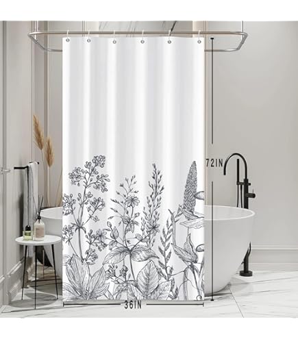 Madison Park Norah Katoenen Douchegordijn Met Realistische Bloemenprint - Grijs 72x72 Inch, Machinewasbaar