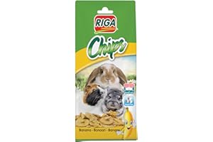 Riga - Chips De Banane Séchée - Friandise Naturelle pour Rongeurs - Riche en Vitamines Et Minéraux - sans Additifs - Idéale pour l’Usure des Dents - 50G