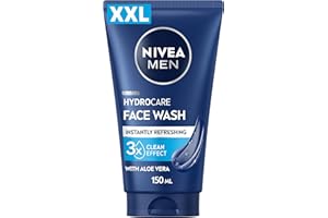 NIVEA MEN Hydrocare Face Wash XXL (150ml), Purifying Face Wash for Men, Cleanser Gel with Aloe Vera and Pro-Vitamin B5, For Hydrated & Refreshed Skin, Daily Men's Skin Care