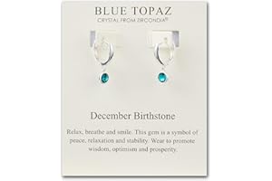 PHILIP JONES Orecchini a cerchio con pietra portafortuna di dicembre creati con cristalli Blue Topaz Zircondia®