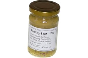 ‎WIEDEMER Wiedemer – mittelscharfer Rieslingsenf aus frischer Zubereitung mit ausgewählten natürlichen Zutaten – 1 Glas á 100ml Gourmet Senf für Salatdressing, Marinade, Sauce, Fisch, Käse u.v.m.