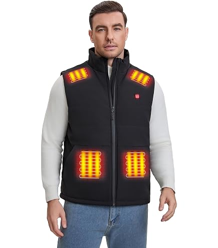 Tonfarb Gilet Chauffant Femme 4 Zones Chauffantes - 3 Modes, Lavable - Parfait Pour Ski, Pêche Et Plein Air (Batterie Non Incluse)