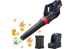 JonesHouseDeco Soffiatore per Foglie 84V al Litio con 1 Batteria Agli Ioni di Litio da 2,5 Ah e 1 Caricabatterie, 200 km/h, Velocità dell'aria, 70 minuti di Autonomia, 14 m³ / min, Peso Ridotto