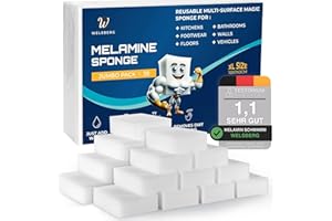 Welsberg Schmutzradierer Schwamm 20 Stück Melamin Wunderschwamm 10x7x3 cm Radierschwamm Putzschwamm, Magic Sponge Eraser für Haushalt, Küche, Weiße Wände, Bad, Schuhschwamm, Weiß