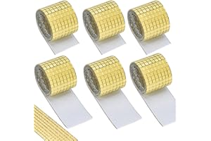 ESFORZARSE 9600 Pezzi Mini Mirror Tiles, Specchio Mosaico Vetro, Piastrelle di Vetro Autoadesive Piastrelle a Mosaico Mini Quadrate Piastrelle a Specchio Per DIY Artigianato Decorazione (5 x 5 mm, Oro)