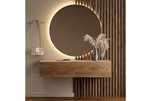 Planetmöbel Armario colgante para muebles de pasillo 1 x 140 cm de roble dorado, perchero compacto con solapa como espacio de almacenamiento, perchero de pared colgante o de pie, 37,8 x 140 x 32,5 cm