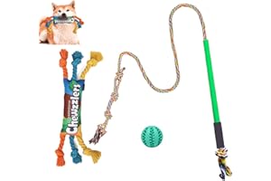 TRYGGT Flirt Pole Dogs,Interactive Dog Toys Dog Toy Stick,Dog Chew Toy Rope for Chewing &Training Small Medium Large Dogs Pulling, Chasing, Chewing, Training, Exercising,ROPE-67in