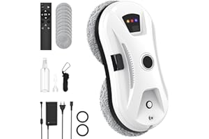 ‎EAGERMINDS EagerMinds Window Cleaning Robot with Automatic Water Jet, 5600Pa Window Cleaner Robot Automatic Window Cleaner Electric with Multiple Cleaning Modes, for Indoor and Outdoor Windows (A)