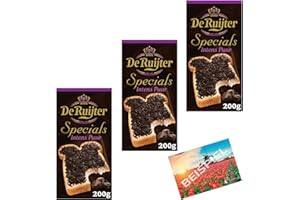 De Ruijter Specials Hagelslag Intens Puur Zartbitter Schokostreusel Set 3x 200g I Streusel zum Frühstück I Zartbitterschokolade I Schokoladenstreusel aus den Niederlanden I Holland-Box by Vriens
