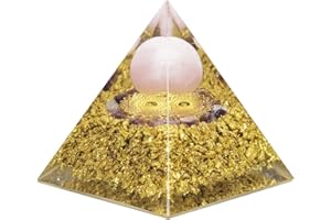 ‎KYEYGWO KYEYGWO Rosenquarz Positive Energie Pyramiden Edelstein mit Kristall Kugel, Reiki Heilung Kristallpyramide Chakra Pyramide Desktop Ornament für Meditation und Haus Dekoration