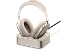 VAWVVA Headphone Charging Station for AirPods Max 2024 & 2020 - Magnetic Headset Charger Dock with Dual Lightning & Type-C Connectors (Starlight)