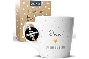 Amari® Oma Tasse - Geschenk für die Oma - Dankeschön Tasse - Beste Oma Tasse - Oma Kaffeebecher - Teetasse für die Oma