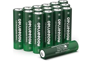 Pile Ricaricabili AA Alta Capacità 3300mAh, Delyeepow Batterie AA Ricaricabili 1,2V Ni-MH, 1200 Cicli Auto-Scarica Bassa Confezione da 16