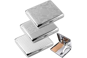 3 cigarettfodral rostfritt för 20 cigaretter | Etui för män och kvinnor passar byxfickor. Kompakta och diskreta