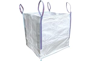 GARDEN WASTE BAGS A & A Supplies UK – 1 tonnellata 90 x 90 x 90 cm FIBC Bulk Builders Bag Garden Waste Heavy Duty Industrial Woven Material Dumpy Jumbo Ton Sacchi con manici (1)