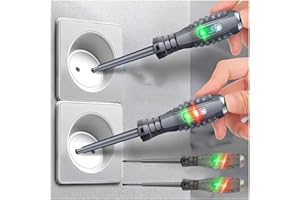 ZEHAOKAY Spannungsprüfer Schraubendreher, 2-in-1-Schraubendreher mit Starkem Drehmoment und Magnet, Phasenprüfer Schraubendreher, Stromprüfer Schraubendreher zur Erkennung von Gleichstromkreisen (2PCS) (A)