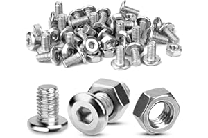 TXXATX Viti M8x20 mm con Esagono Incassato e Dadi Set di Viti a Testa Bombata M8 in Acciaio Inox Viti Completamente Filettate con Dadi 20 Set di Viti a Testa Piatta per Progetti di Riparazione DIY