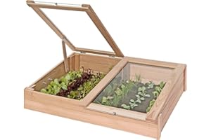 Semillero, cajonera para cultivo de madera de alerce, mini invernadero (119 x 80 x 30 cm de Gartenpirat®