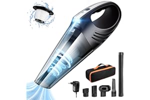 LaLuna Aspirabriciole Senza Fili, Aspirapolvere Auto Portatile 12000Pa, a Carica Rapida con 120W ad Alta Potenza, 4 in 1 Pulitore per Auto e Pulizia della Casa