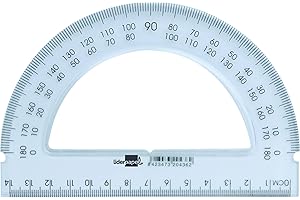 Liderpapel 920436 Rapporteur Échelles Opposées 180 g Base 14 centimètre Plastique Économique Noir