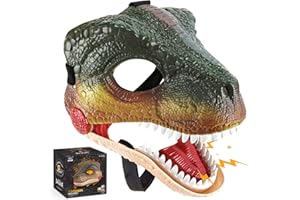 Audasi Maschera Di Dinosauro Maschera Di Dinosauro Con Suoni Denti Realistici Con Mento Mobile Costume Da Dinosauro Maschera Che Trasporta Effetti Sonori Decorazioni Per Feste Di Dinosauri Per Bambini