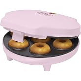 Bestron Donut Maker in Retro Design, Mini Electric Donut Maker for 7 Small Donuts, Including Cooking Traffic Light and Non-St