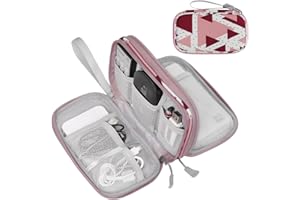 FYY Kabeltasche,Elektronische Tasche Organizer,Universal Reisekabel Tasche Elektronik Zubehör Tasche Organizer Tasche für Zubehör Handyladekabel,Kabel,Ladegerät, Adapter,Maus, Ladekabel,Farbe-Rosa