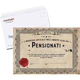 Modello di biglietto di auguri di pensionamento piatto creativo
