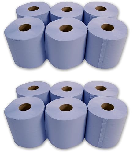 Matangi Plus 2-Ply Embossed Kitchen Blue Roll - Bulk Pack (6, 12, 30, 60 Rolls) Centre Feed - View #3