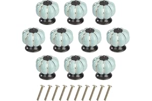 MengH-SHOP Perillas de Gabinete Redondas Perillas de Cajón Calabaza Tiradores de Muebles Perilla de la Puerta con Tornillo Perillas Manijas para Armario Cajón Aparador Cocina 10 Piezas Azul Claro