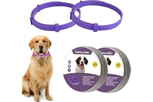 Fokroin 2 Pack Beruhigungshalsband für Hunde, Anti Stress Halsband Hund, Verstellbares Calming Collar for Dogs, Wasserdichtes Beruhigendes Pheromonen Halsband für Hunde Aller Größen