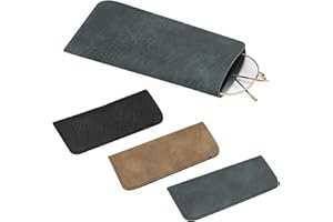 Dreamil custodia morbida per occhiali, 3 pezzi, in pelle PU, protezione per occhiali da sole, uomo e donna, beige, nero, marrone, Taglia unica