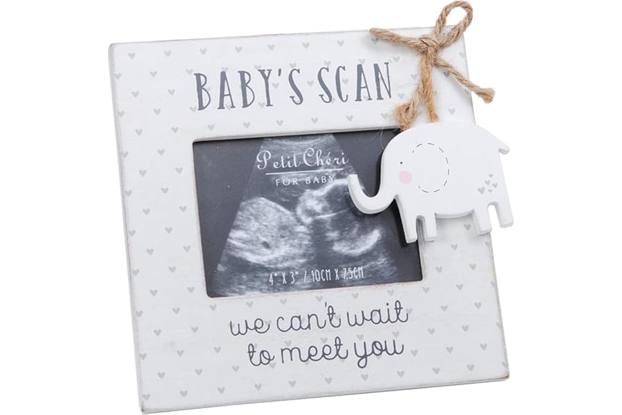Petit Cheri Baby Scan Photo Frame with Elephant Attachment Gift