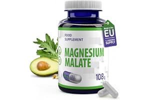 Magnesium Malate 2000mg per portion 180 Veganska kapslar, Laboratorietestad, hög styrka, inga fyllmedel eller bulkmedel, glut