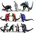 De-Lite ¢ Action Figures Soft Touch Vinyl Plastic Collectible Model Toys ¦ (Godzilla 10 Pieces Set, Multicolour, 3-7cm)