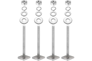 PATIKIL T-nut Adapter Nutensteine M6 x 65mm 4 Set Gepäckträger Edelstahl Nutensteine Dachträger Schrauben mit Mutter Unterlegscheiben für Relingträger Fahrrad Dachbox Kajak Gepäckträger