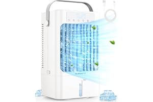 SUPOOBE Condizionatore Portatile Mobile,Raffreddatore D'aria Silenzioso 900 ml,4 en 1 Mini Climatisation USB Ventilatore,3 Vitesses de Ventilateur,Pour Personal,Maison,Bureau