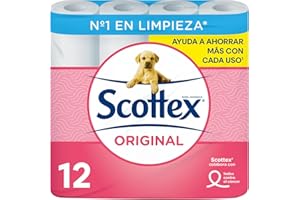 Scottex Papel Higiénico Original P12 con 2 capas proporciona el equilibrio adecuado de suavidad y resistencia
